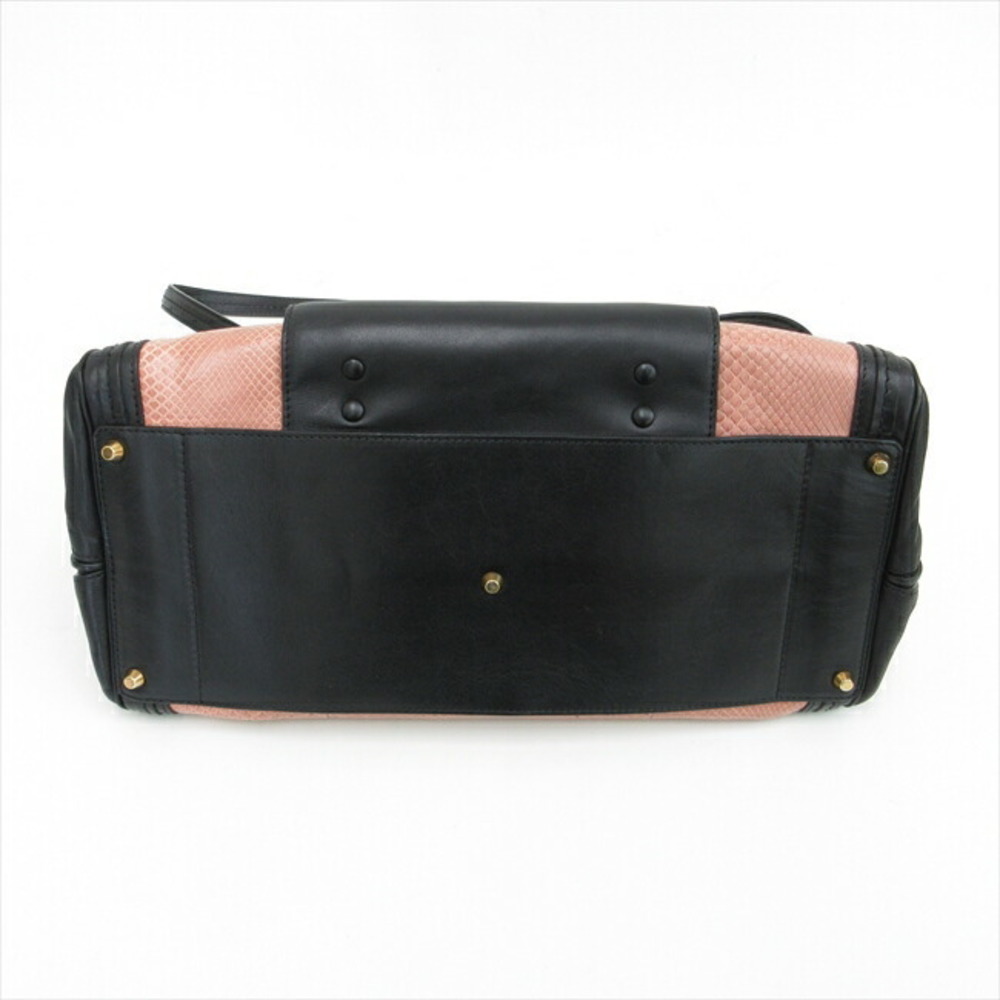 Chloe Bag Crossbody Black Pink Python Leather - image 4